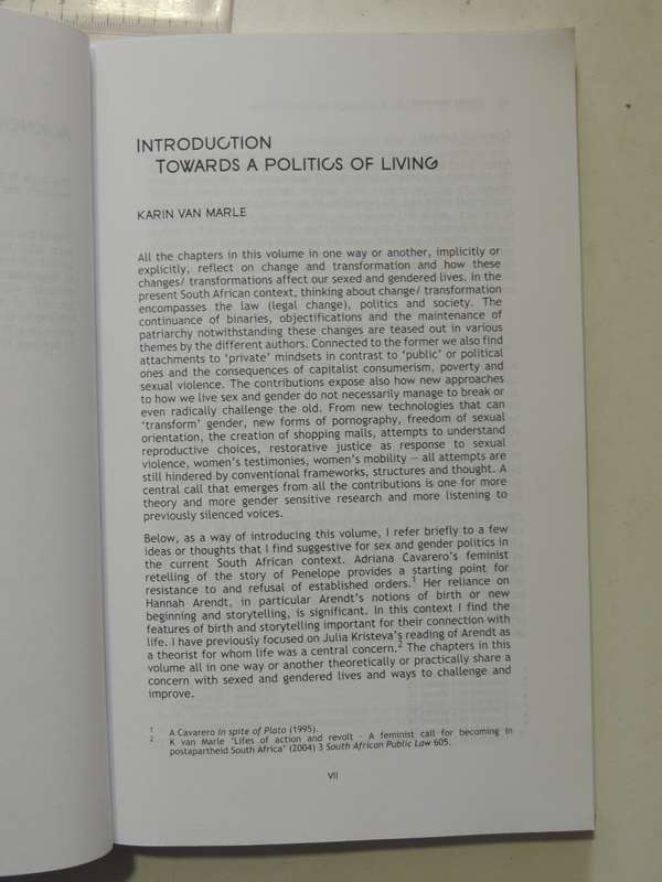 S e x, Gender, Becoming: Post-Apartheid Reflections - ed Karin Van Marle