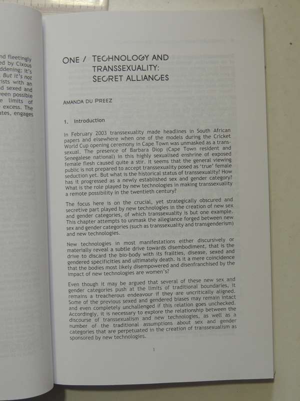 S e x, Gender, Becoming: Post-Apartheid Reflections - ed Karin Van Marle