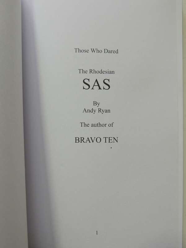 Those Who Dared- The Rhodesian SAS Andy Ryan