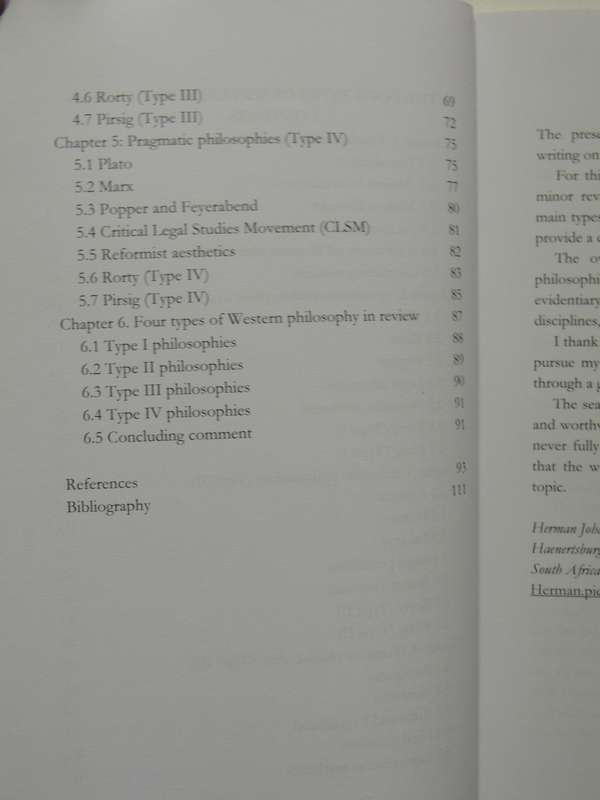 The Four Types Of Western Philosophy - Herman Johan Pietersen