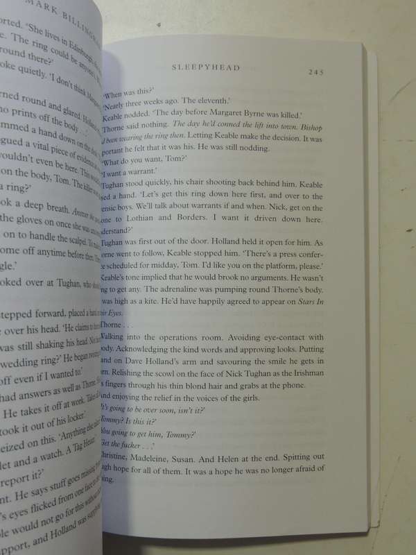 Sleepy Head - Mark Billingham     FIRST NOVEL, UNCORRECTED PROOF