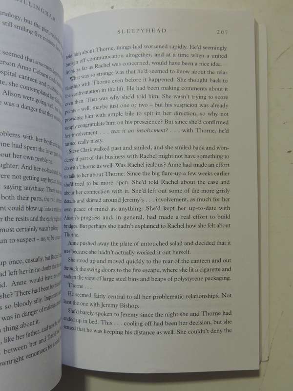 Sleepy Head - Mark Billingham     FIRST NOVEL, UNCORRECTED PROOF