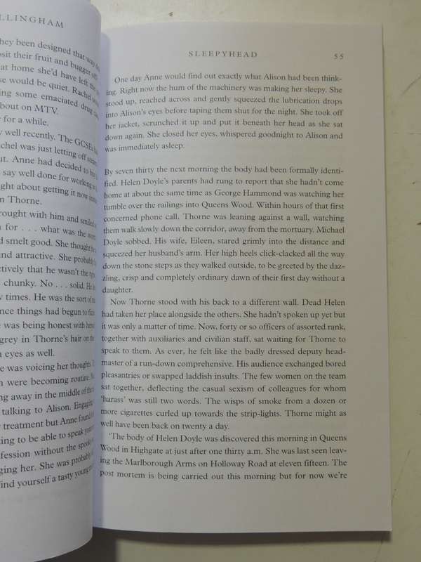 Sleepy Head - Mark Billingham     FIRST NOVEL, UNCORRECTED PROOF