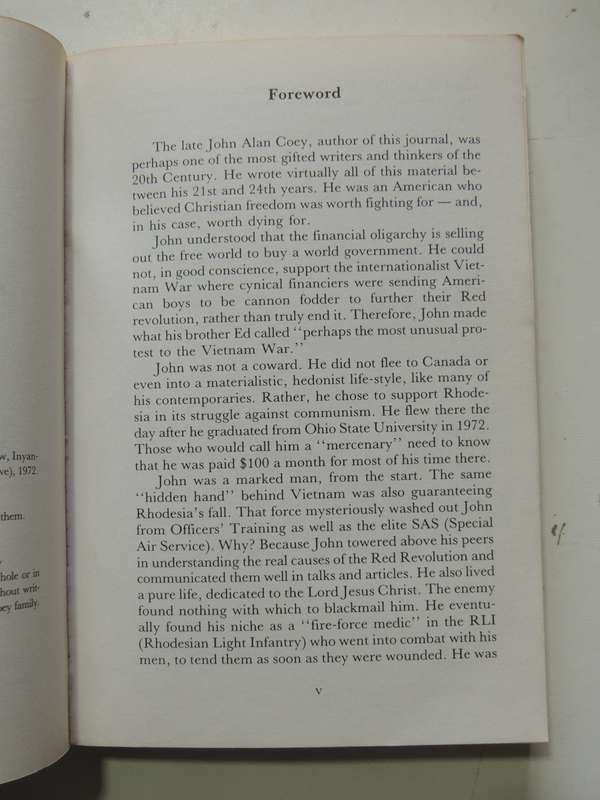 A Martyr Speaks - Journal Of The Late John Alan Coey (Inscribed By The Coey) Family  John Coey