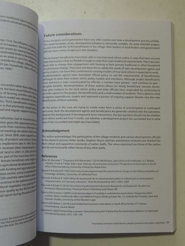 Equitable Rural Socioeconomic Change: Land, Climate Dynamics, Technological Innovation ed Peter Ja