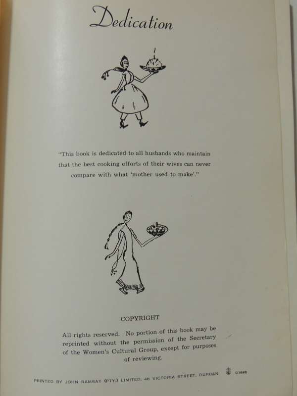 Indian Delights, A Book of Recipes by the Women's Cultural Gr - Ed Zuleikha Mayat  2nd Impr APR 1961
