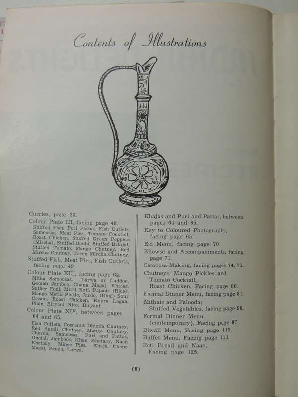 Indian Delights, A Book of Recipes by the Women's Cultural Gr - Ed Zuleikha Mayat  2nd Impr APR 1961
