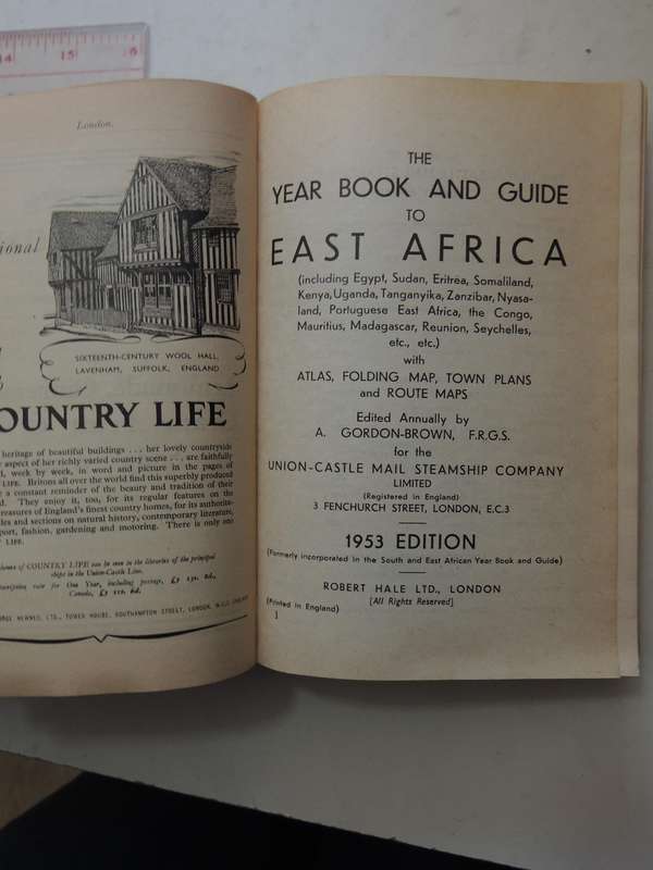 The Year Book And Guide To East Africa 1953  - ed A. Gordon-Brown, FRGS  Complete With Folding Map