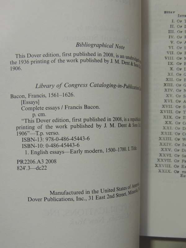 Complete Essays - Francis Bacon