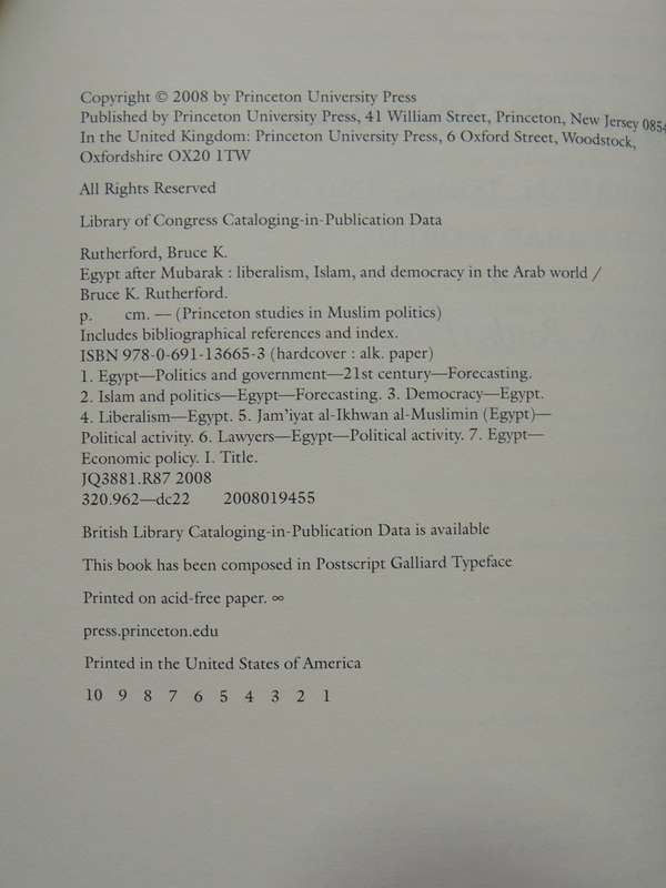 Egypt After Mubarak: Liberalism, Islam And Democracy In The Arab World - Bruce K. Rutherford