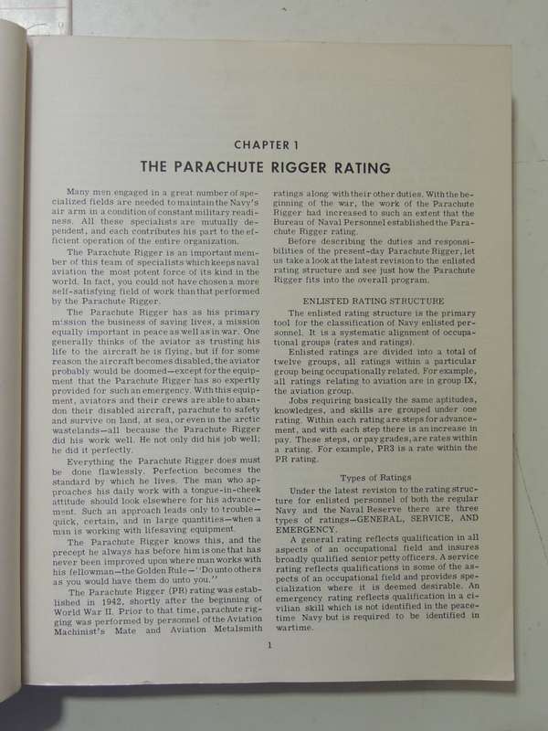 Parachute Rigger 3 & 2 Bureau Of Naval Personnel