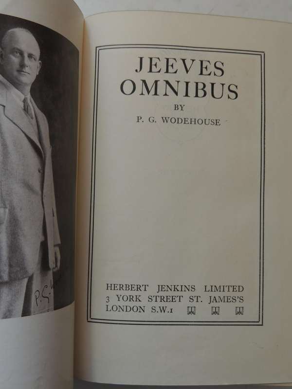 Jeeves Omnibus  - P.G. Wodehouse   1st Edition 1931