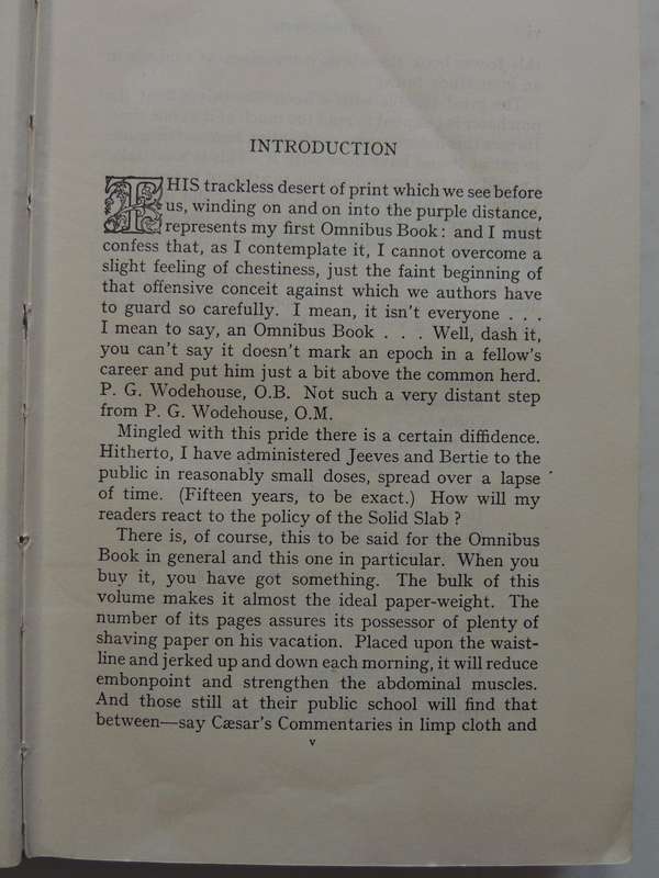 Jeeves Omnibus  - P.G. Wodehouse   1st Edition 1931