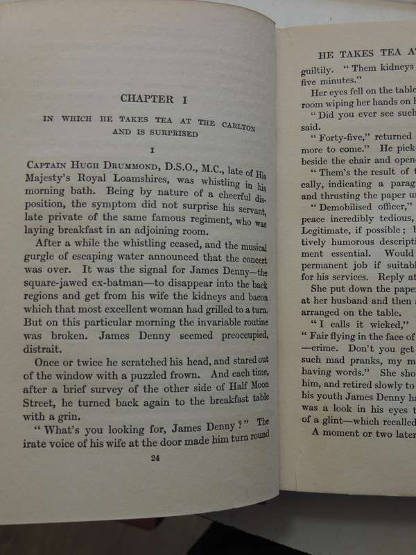 Bull-Dog Drummond  -  "Sapper" Cyril McNeile     1st Edition 1920