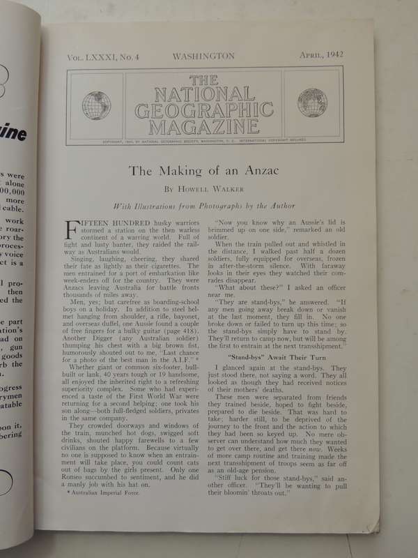 National Geographic Volume LXXXI Number Four, April 1942    AS IS