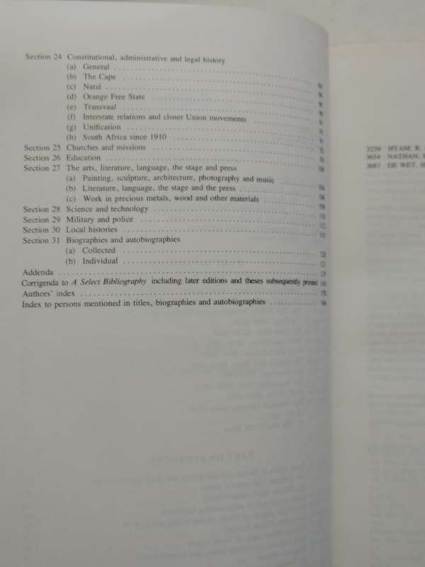 Supplement to a Select Bibliography of South African History: A Guide for Historical Researched C.F