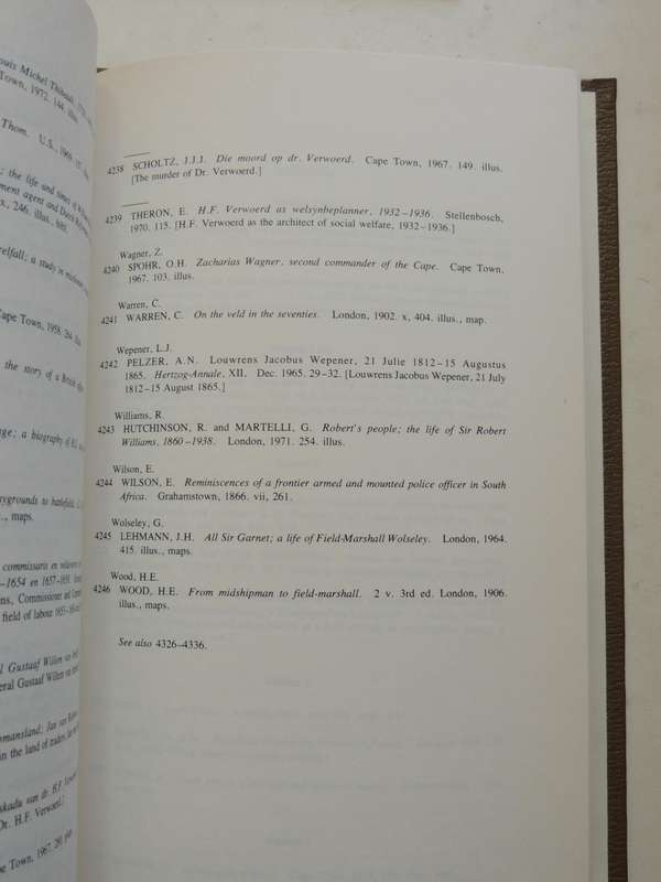Supplement to a Select Bibliography of South African History: A Guide for Historical Researched C.F