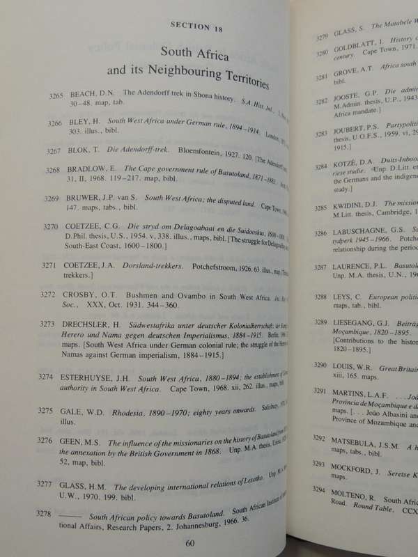 Supplement to a Select Bibliography of South African History: A Guide for Historical Researched C.F