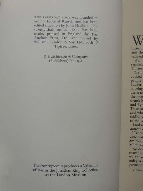The Saturday Book Vol 26 - ed John Hadfield  (1966)