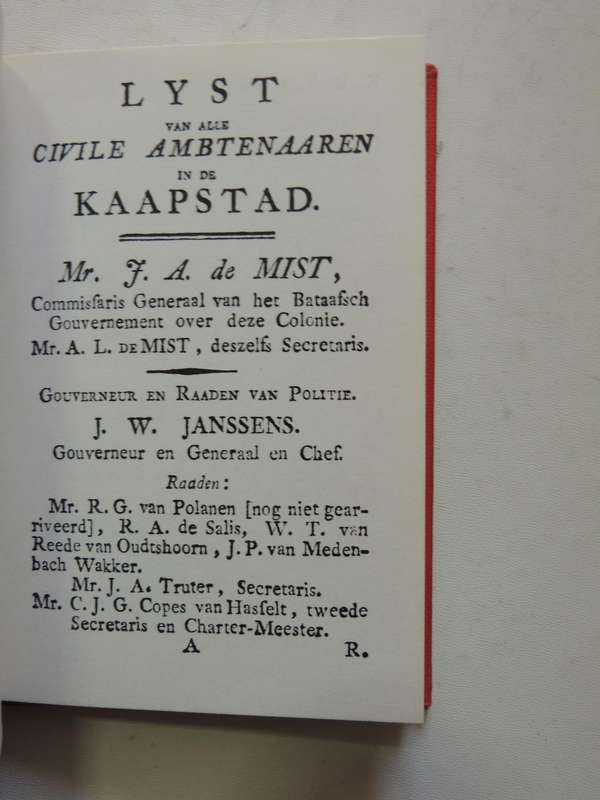 Almanak voor de Kaap de Goede Hoop voor het schrikkel-jaar MDCCCIV.: Berekend naar de meridiaan van
