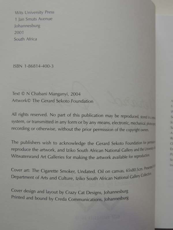 Gerard Sekoto `I Am an African` - N. Chabani Manganyi