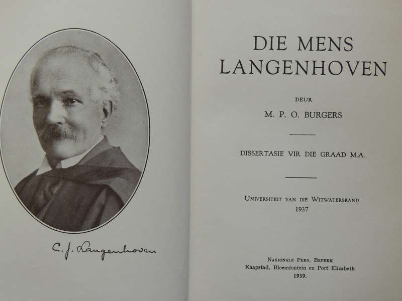 Die Mens Langenhoven -  M.P.O. Burgers