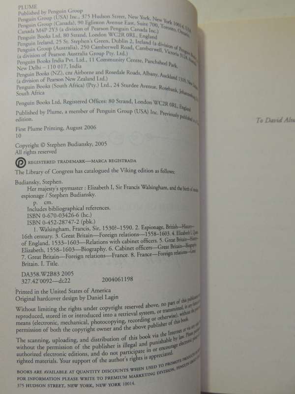 Her Majesty's Spymaster: Elizabeth I,Sir Francis Walshingham ...Modern Espionage - Steph Budiansky