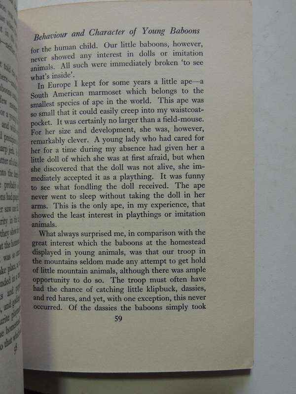 My Friends The Baboons - Eugene N. Marais     1st Edition 1939
