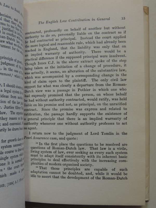 The Contribution of English Law to South African Law, and the Rule Law in South Africa OD Schreiner