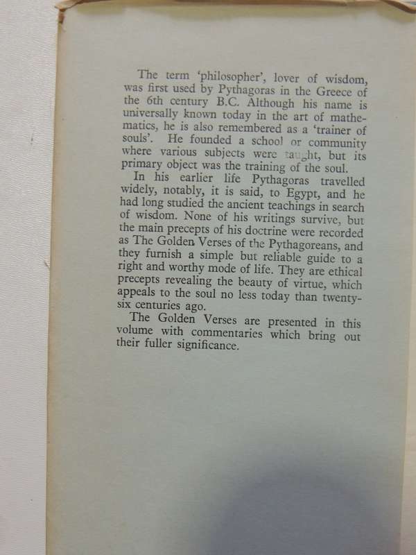 The Golden Verses Of The Pythagoreans