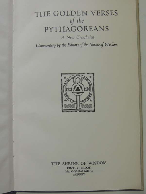 The Golden Verses Of The Pythagoreans
