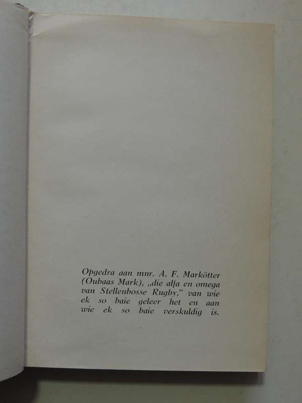 Die Grondbeginsels Van Rugby - Danie Craven   Scarce 1948