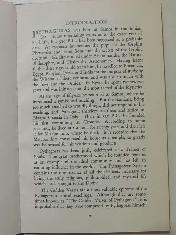 The Golden Verses Of The Pythagoreans