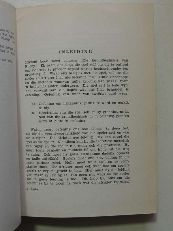 Die Grondbeginsels Van Rugby - Danie Craven   Scarce 1948