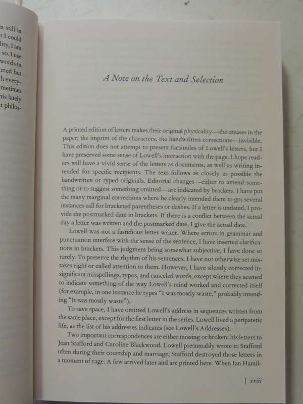The Letters Of Robert Lowell- ed Saskia Hamilton