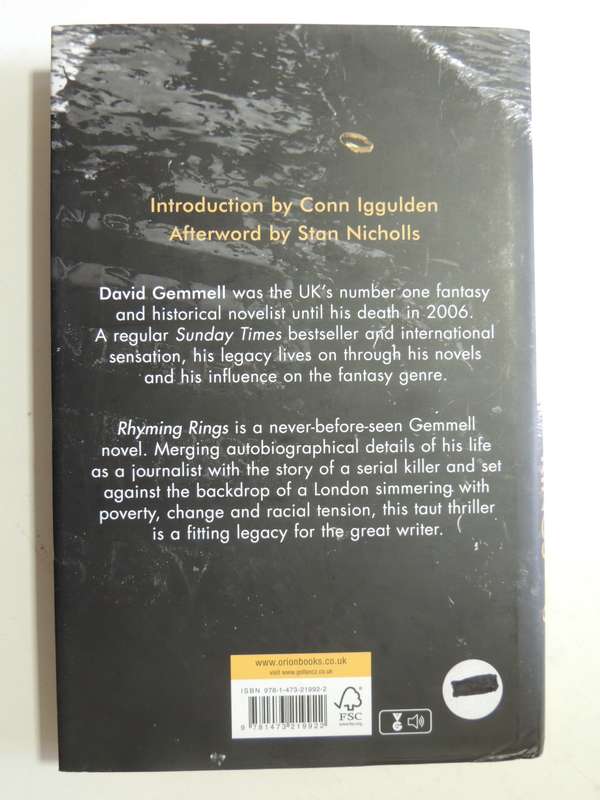 Rhyming Rings - David Gemmell  First Edition 2017 See below.