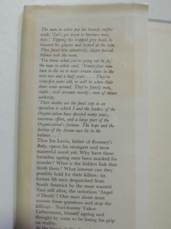 The Boys From Brazil (1st Edition) - Ira Levin  1976