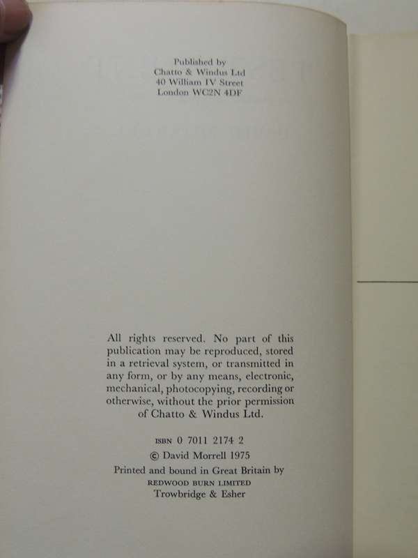 Testament - David Morrell  (1st Edition)1976