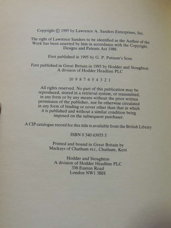 McNally's Trial - Lawrence Sanders  (1st Edition)1995