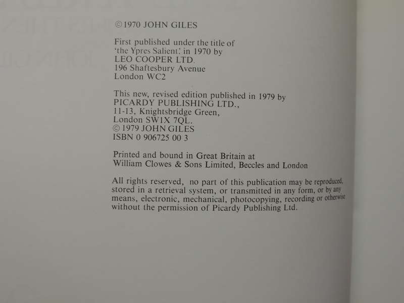 The Ypres Salient: Flanders Then And Now - John Giles   Inscribed