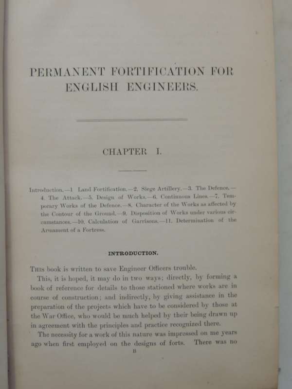 Royal Engineers Institute: Permanent Fortification For English Engineers 1890  JF Lewis RE