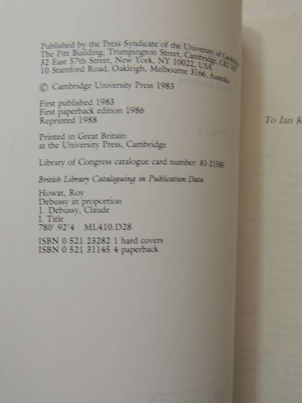 Debussy In Proportion: A Musical Analysis - Roy Howat