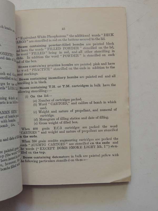 Explanatory List Of Service Markings: To Be Found On Ammunition And Ammunition Packages In Use With