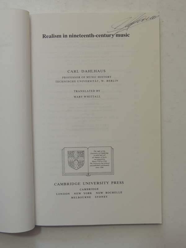 Realism In Nineteenth-Century Music - Carl Dahlhaus