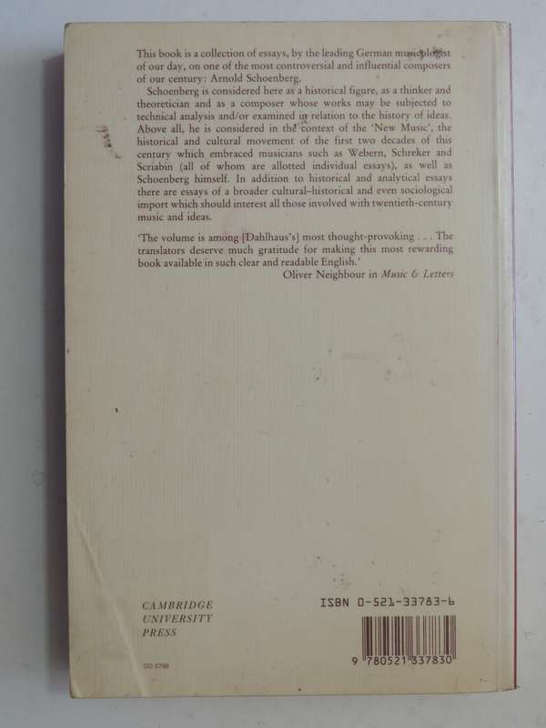 Schoenberg And The New Music - Carl Dahlhaus9780521337830
