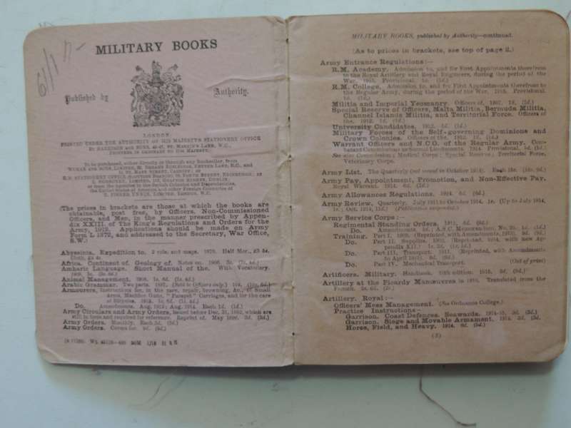 Field Service Regulations Part I Operations 1909 (Reprinted With Amendments 1914)Gen Staff, War Off