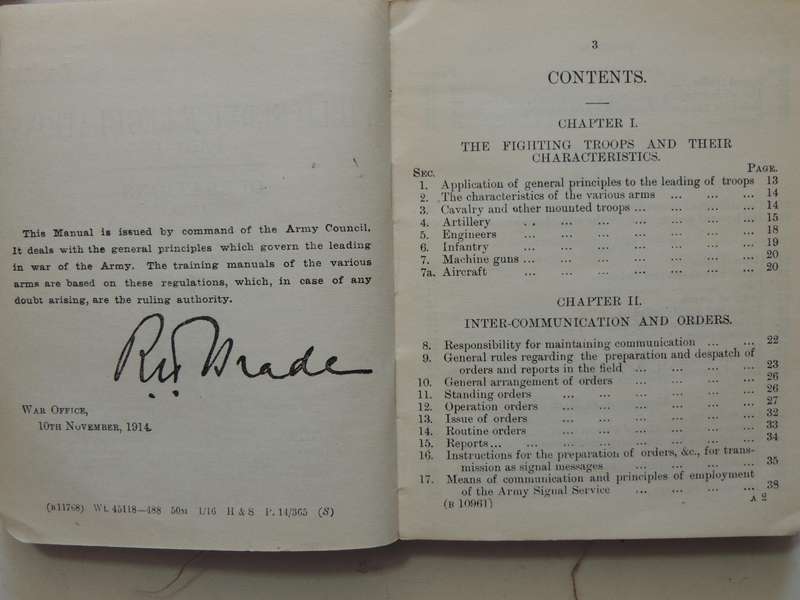 Field Service Regulations Part I Operations 1909 (Reprinted With Amendments 1914)Gen Staff, War Off