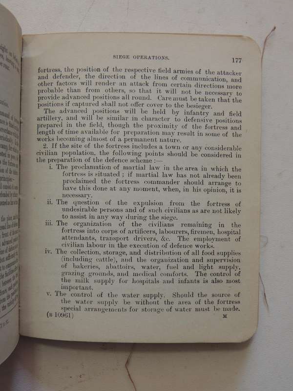 Field Service Regulations Part I Operations 1909 (Reprinted With Amendments 1914)Gen Staff, War Off
