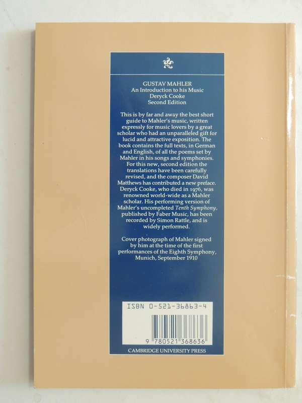 Gustav Mahler: An Introduction To His Work - Deryck Cooke