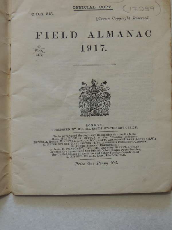 Field Almanac 1917 -  His Majesty's Stationery Office